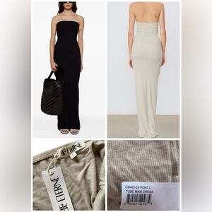 NWT ÉTERNE Tube Maxi Dress Heather Oatmeal size L